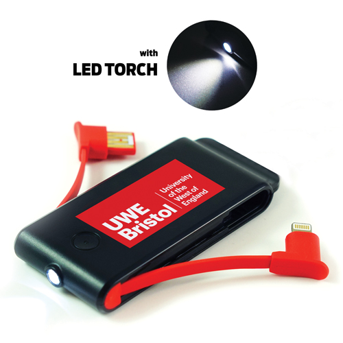 USB Power Bank With LED Torch 1500mah
