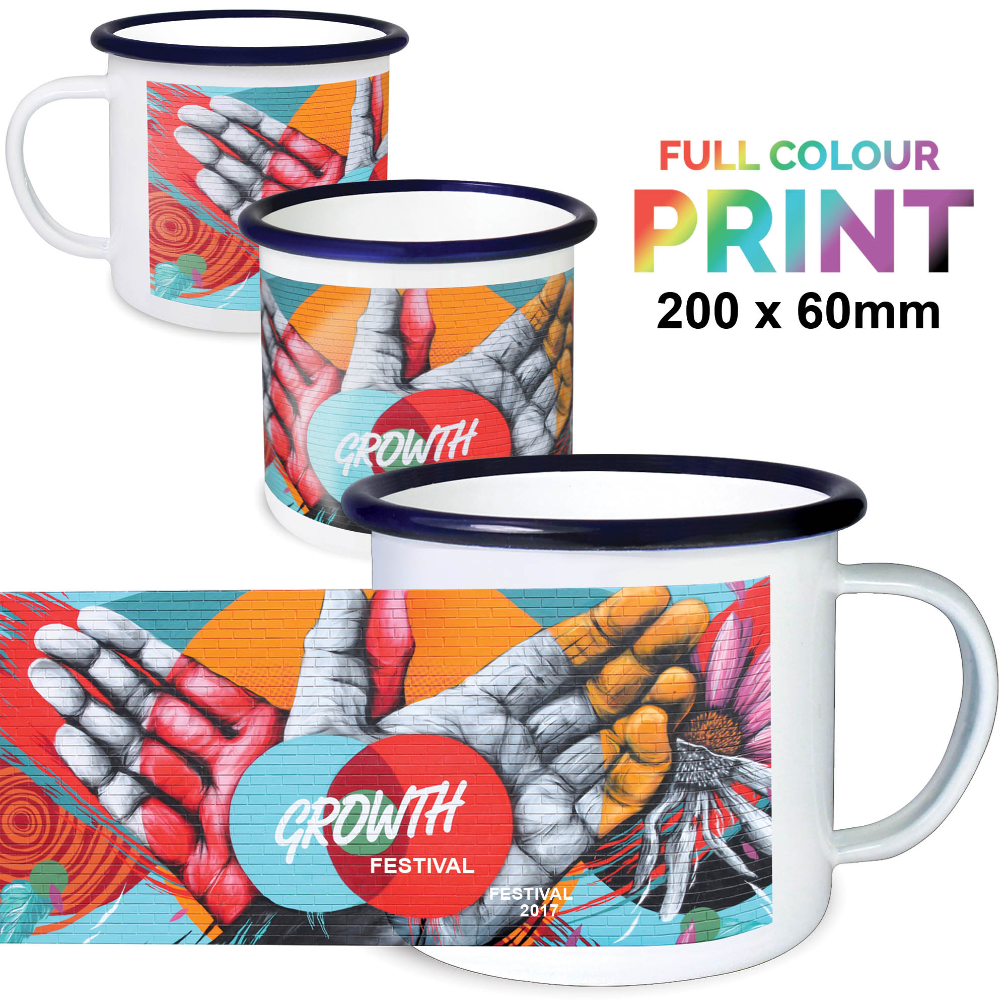 Premium Full Colour Enamel Mugs 10oz/285ml